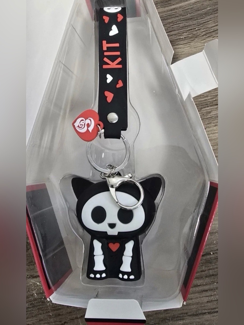 Hasbro Series 1 SKELANIMALS KIT CAT Figural Keychain Coffin OPEN Blind Box New
